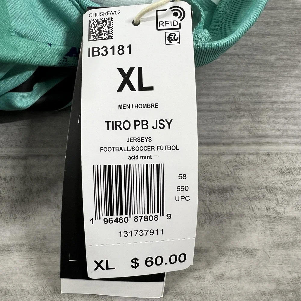 Adidas Tiro PrimeBlue Sz XL Parley Soccer Jersey Mint Green Blue IB3181 Athletic